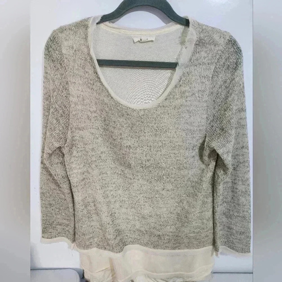 Easel cream long sleeve sweater top, size large - Picture 2 of 7